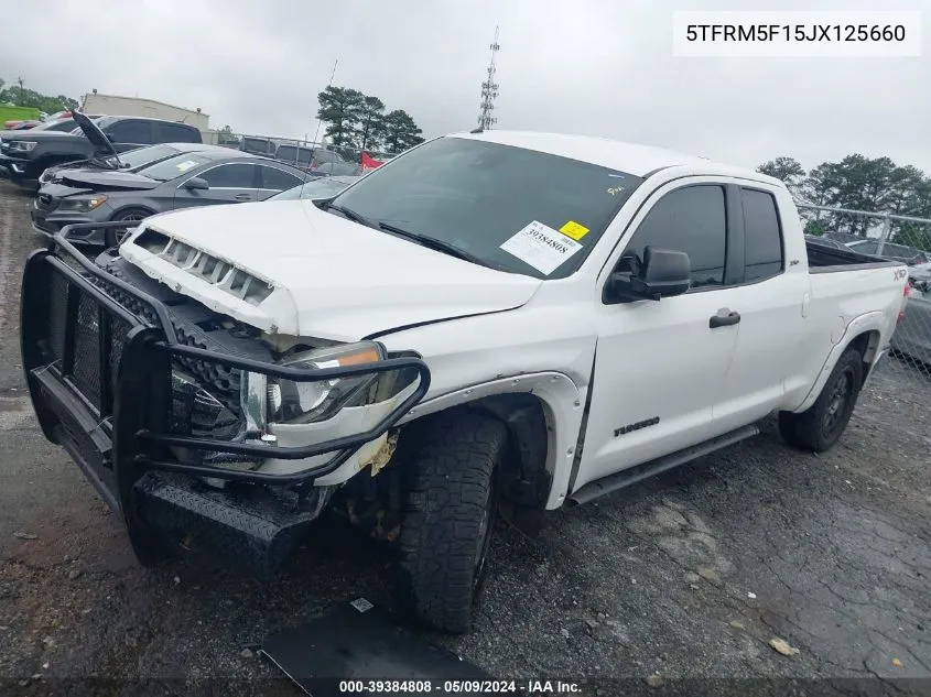 2018 Toyota Tundra Sr5 4.6L V8 VIN: 5TFRM5F15JX125660 Lot: 39384808