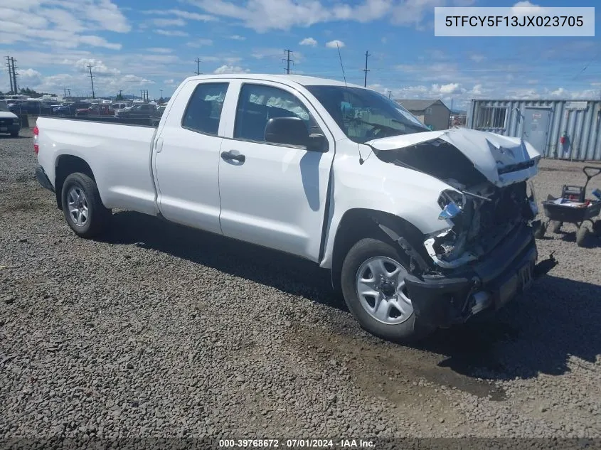 2018 Toyota Tundra Sr 5.7L V8 VIN: 5TFCY5F13JX023705 Lot: 39768672