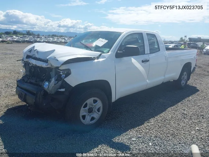 2018 Toyota Tundra Sr 5.7L V8 VIN: 5TFCY5F13JX023705 Lot: 39768672