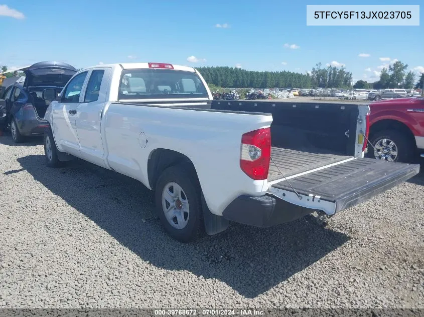 2018 Toyota Tundra Sr 5.7L V8 VIN: 5TFCY5F13JX023705 Lot: 39768672