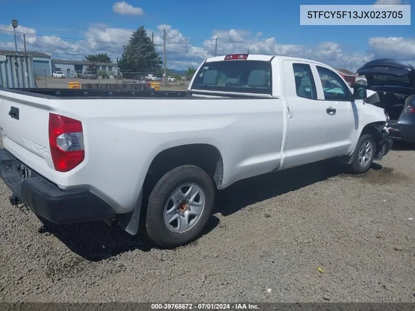 2018 Toyota Tundra Sr 5.7L V8 VIN: 5TFCY5F13JX023705 Lot: 39768672