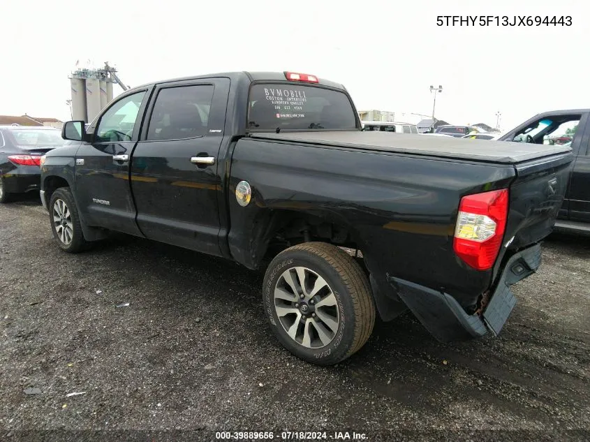 2018 Toyota Tundra Limited 5.7L V8 VIN: 5TFHY5F13JX694443 Lot: 39889656