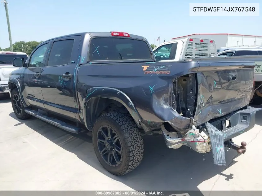 5TFDW5F14JX767548 2018 Toyota Tundra 1794 5.7L V8/Limited 5.7L V8/Platinum 5.7L V8/Sr5 5.7L V8