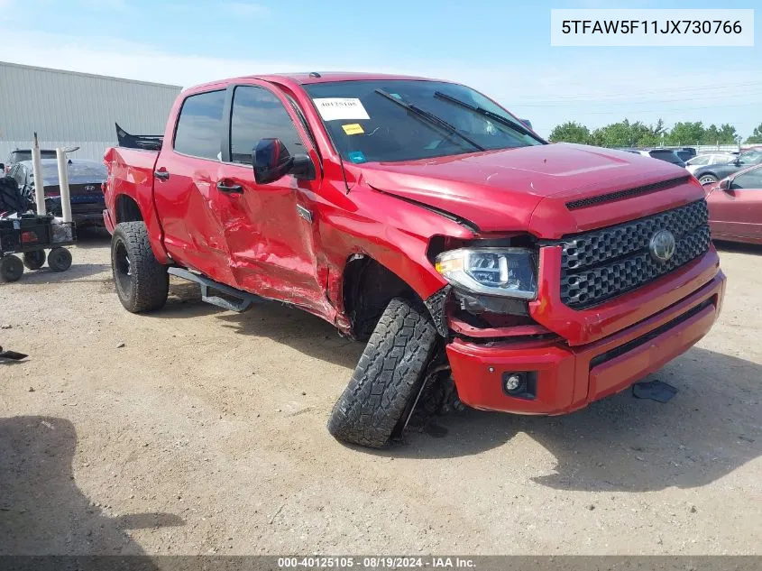 2018 Toyota Tundra Platinum 5.7L V8 VIN: 5TFAW5F11JX730766 Lot: 40125105