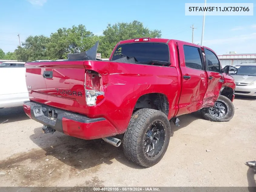 2018 Toyota Tundra Platinum 5.7L V8 VIN: 5TFAW5F11JX730766 Lot: 40125105