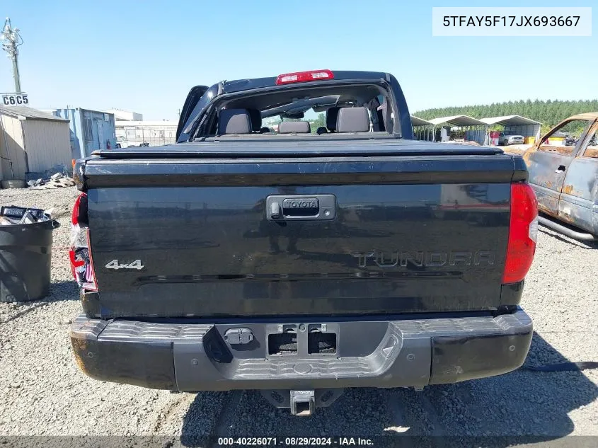 5TFAY5F17JX693667 2018 Toyota Tundra Platinum 5.7L V8