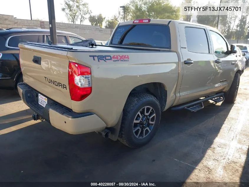 2018 Toyota Tundra Limited 5.7L V8 VIN: 5TFHY5F13JX745701 Lot: 40228057