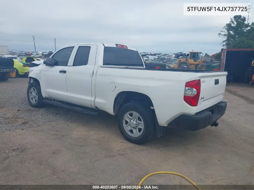 2018 Toyota Tundra Sr 5.7L V8 VIN: 5TFUW5F14JX737725 Lot: 40253607