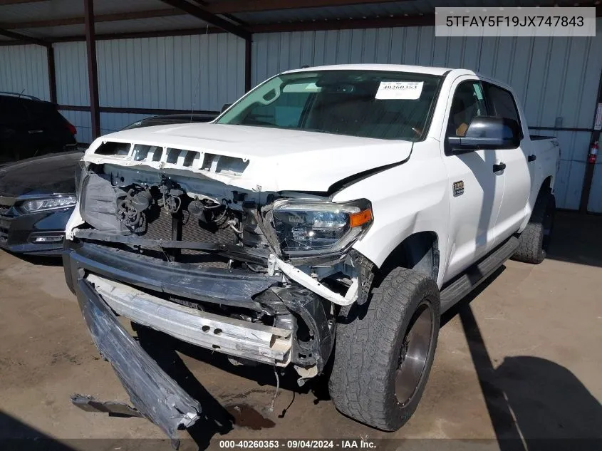 2018 Toyota Tundra 1794 5.7L V8 VIN: 5TFAY5F19JX747843 Lot: 40260353