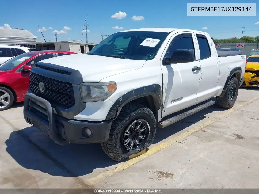 5TFRM5F17JX129144 2018 Toyota Tundra Double Cab Sr/Double Cab Sr5