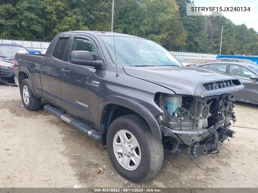 2018 Toyota Tundra Sr5 5.7L V8 VIN: 5TFRY5F15JX240134 Lot: 40316923