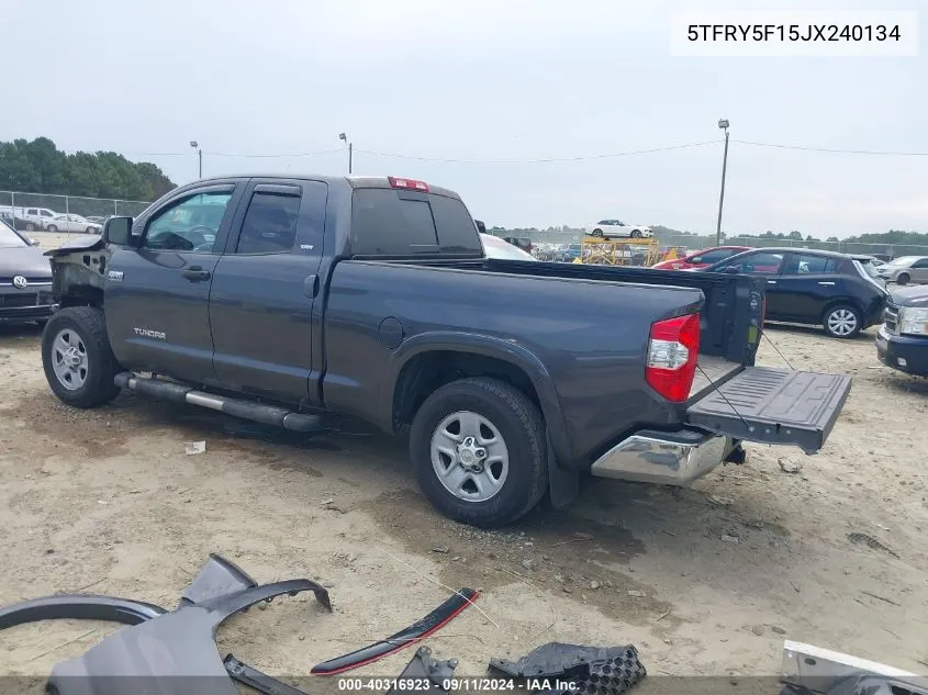 2018 Toyota Tundra Sr5 5.7L V8 VIN: 5TFRY5F15JX240134 Lot: 40316923