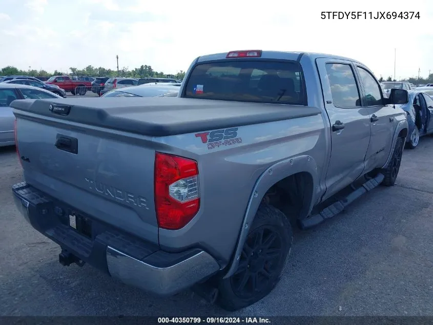 2018 Toyota Tundra Crewmax Sr5 VIN: 5TFDY5F11JX694374 Lot: 40350799