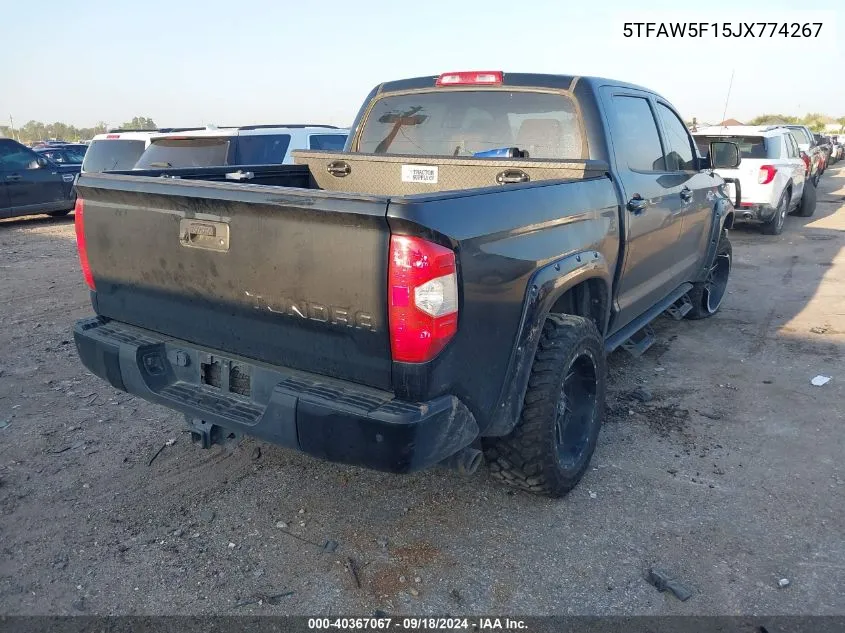 2018 Toyota Tundra 1794 5.7L V8 VIN: 5TFAW5F15JX774267 Lot: 40367067