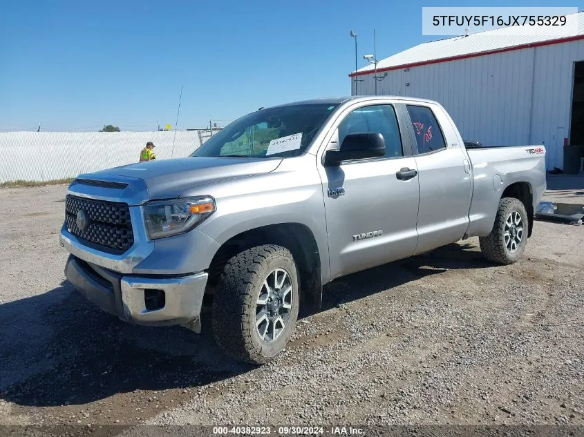 2018 Toyota Tundra Sr5 5.7L V8 VIN: 5TFUY5F16JX755329 Lot: 40382923