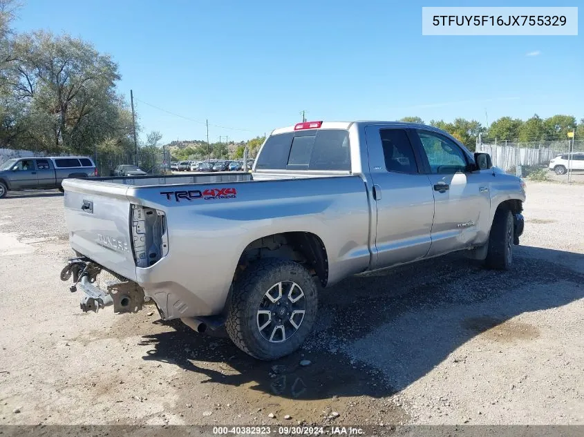 2018 Toyota Tundra Sr5 5.7L V8 VIN: 5TFUY5F16JX755329 Lot: 40382923