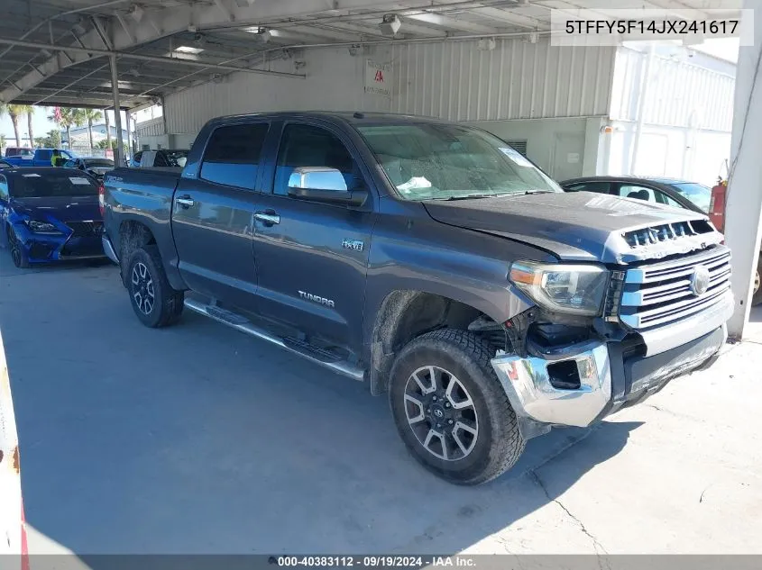 2018 Toyota Tundra Limited 5.7L V8 VIN: 5TFFY5F14JX241617 Lot: 40383112