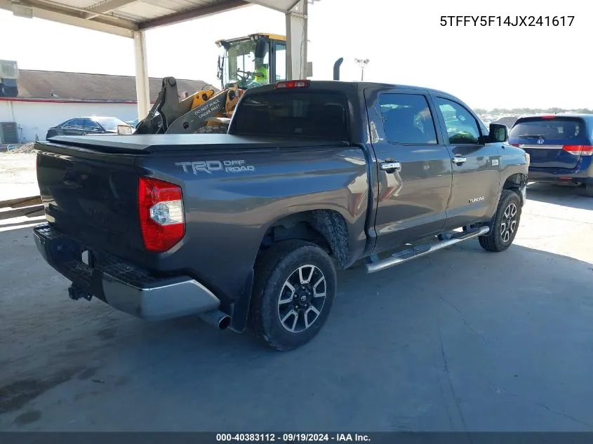 2018 Toyota Tundra Limited 5.7L V8 VIN: 5TFFY5F14JX241617 Lot: 40383112