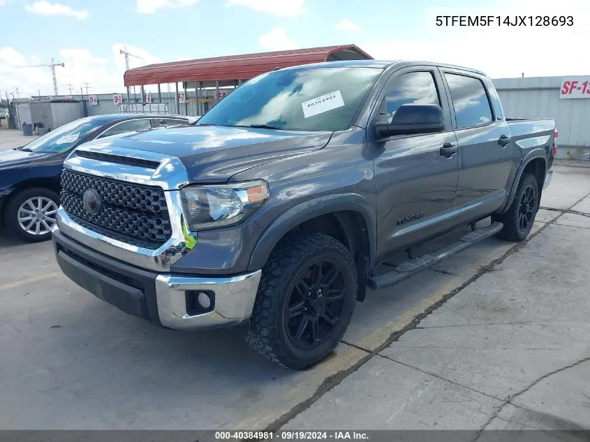 2018 Toyota Tundra Sr5 4.6L V8 VIN: 5TFEM5F14JX128693 Lot: 40384981