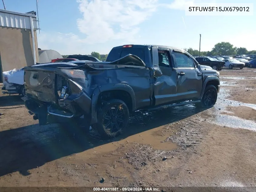 2018 Toyota Tundra Double Cab Sr/Double Cab VIN: 5TFUW5F15JX679012 Lot: 40411881