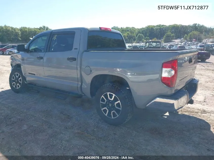 5TFDW5F11JX712877 2018 Toyota Tundra Sr5 5.7L V8