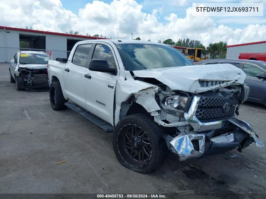 2018 Toyota Tundra Sr5 5.7L V8 VIN: 5TFDW5F12JX693711 Lot: 40455753