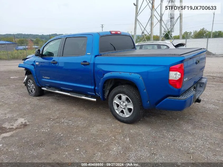 2018 Toyota Tundra Sr5 5.7L V8 VIN: 5TFDY5F19JX700633 Lot: 40458550