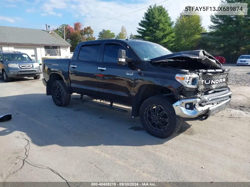 2018 Toyota Tundra Crewmax 1794/Platinum VIN: 5TFAY5F13JX689874 Lot: 40459219