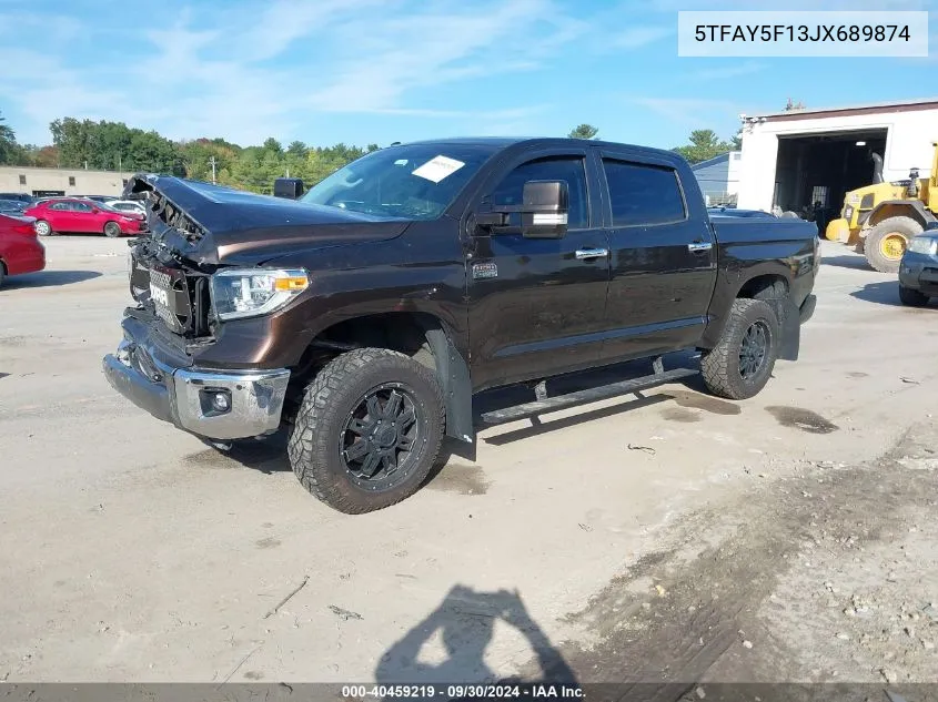 2018 Toyota Tundra Crewmax 1794/Platinum VIN: 5TFAY5F13JX689874 Lot: 40459219