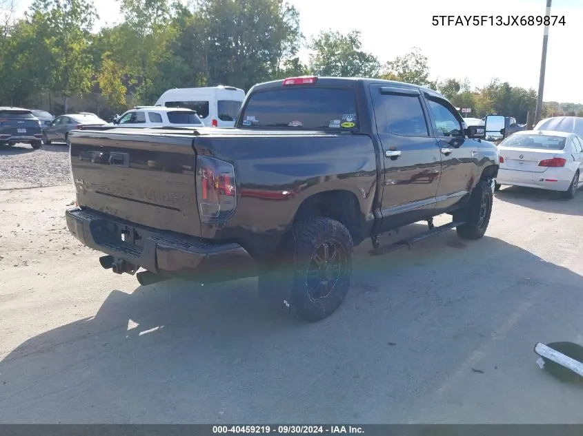 2018 Toyota Tundra Crewmax 1794/Platinum VIN: 5TFAY5F13JX689874 Lot: 40459219