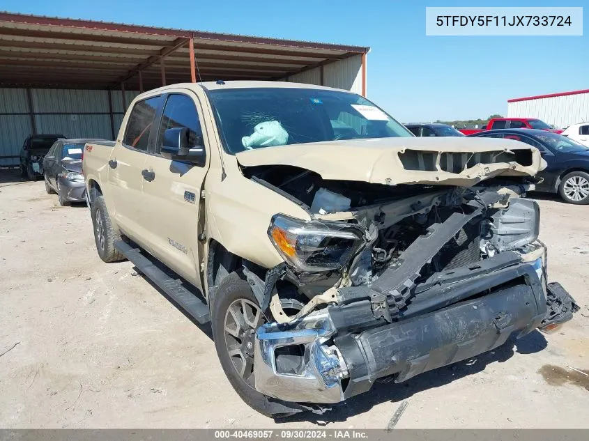 2018 Toyota Tundra Sr5 5.7L V8 VIN: 5TFDY5F11JX733724 Lot: 40469057