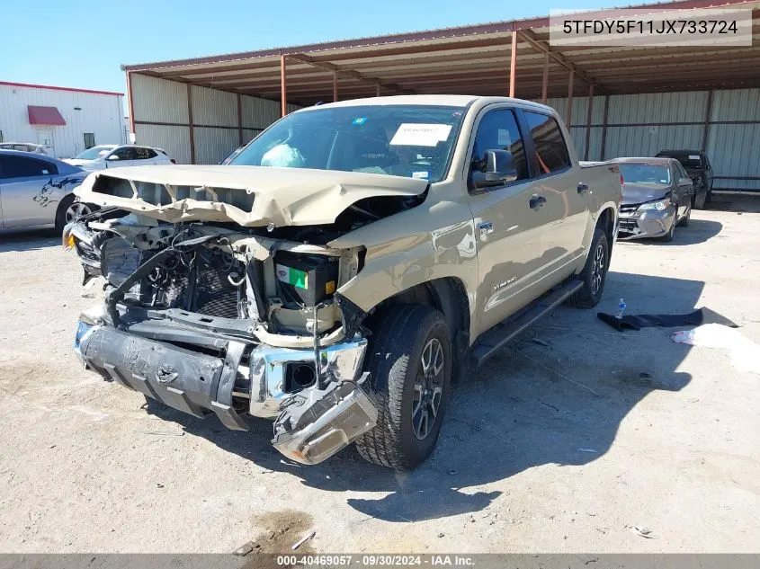 2018 Toyota Tundra Sr5 5.7L V8 VIN: 5TFDY5F11JX733724 Lot: 40469057