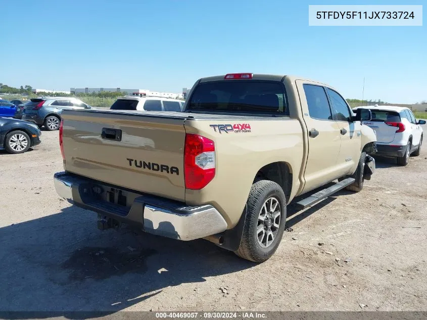 2018 Toyota Tundra Sr5 5.7L V8 VIN: 5TFDY5F11JX733724 Lot: 40469057