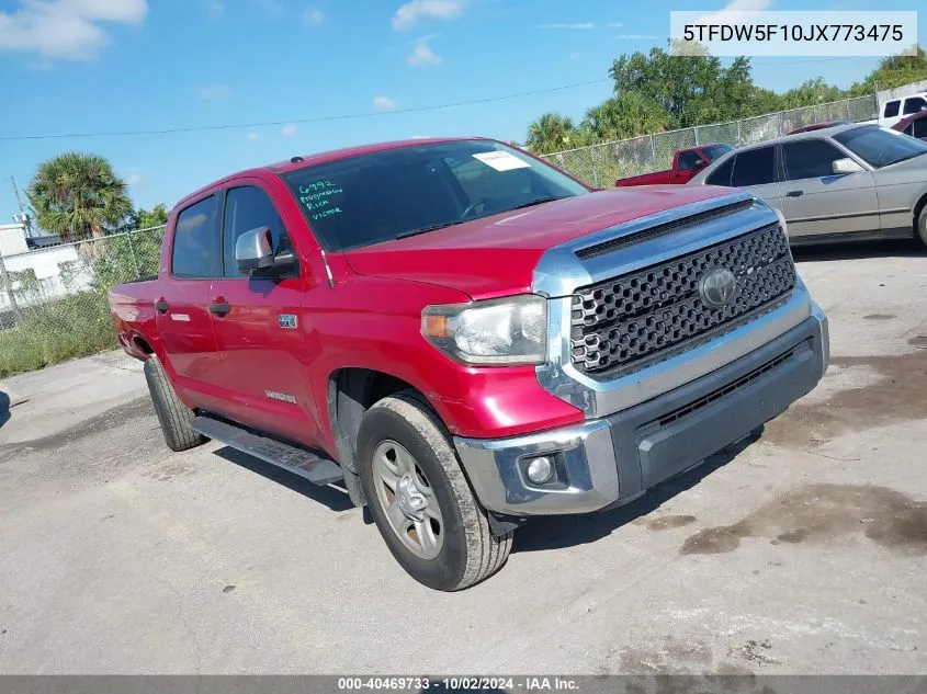 2018 Toyota Tundra Sr5 5.7L V8 VIN: 5TFDW5F10JX773475 Lot: 40469733