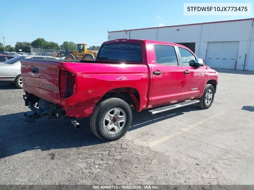 2018 Toyota Tundra Sr5 5.7L V8 VIN: 5TFDW5F10JX773475 Lot: 40469733