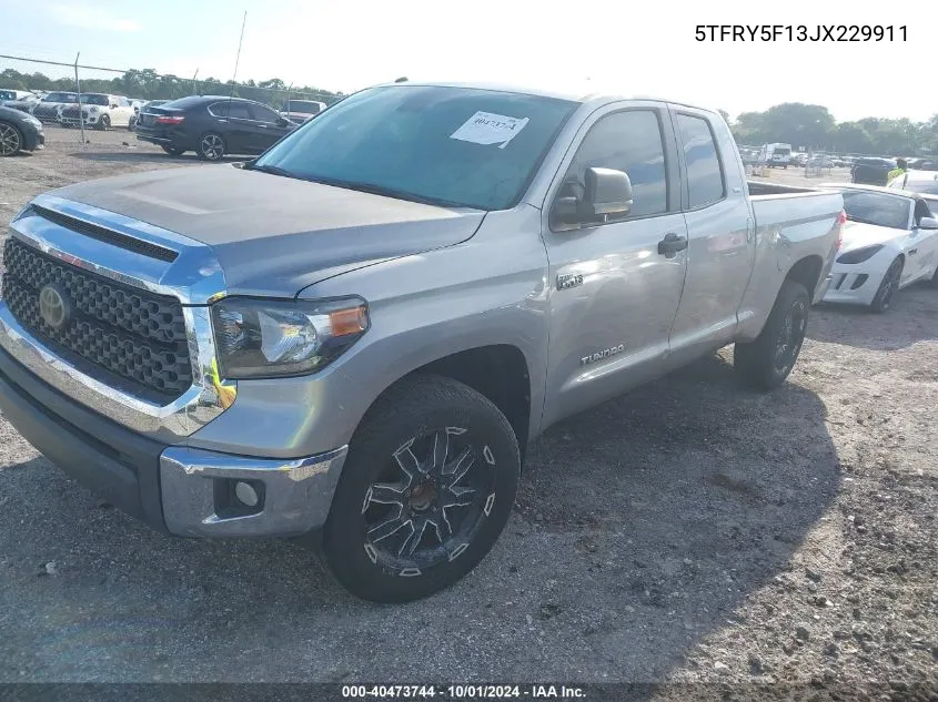 2018 Toyota Tundra Double Cab Sr/Double Cab VIN: 5TFRY5F13JX229911 Lot: 40473744