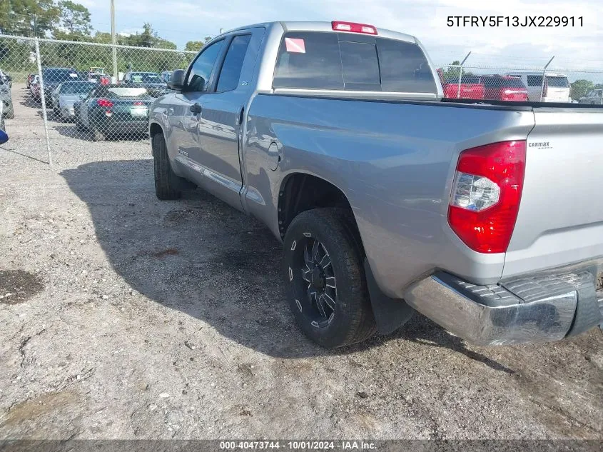 2018 Toyota Tundra Double Cab Sr/Double Cab VIN: 5TFRY5F13JX229911 Lot: 40473744