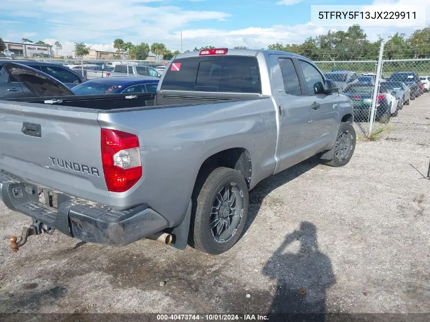 2018 Toyota Tundra Double Cab Sr/Double Cab VIN: 5TFRY5F13JX229911 Lot: 40473744