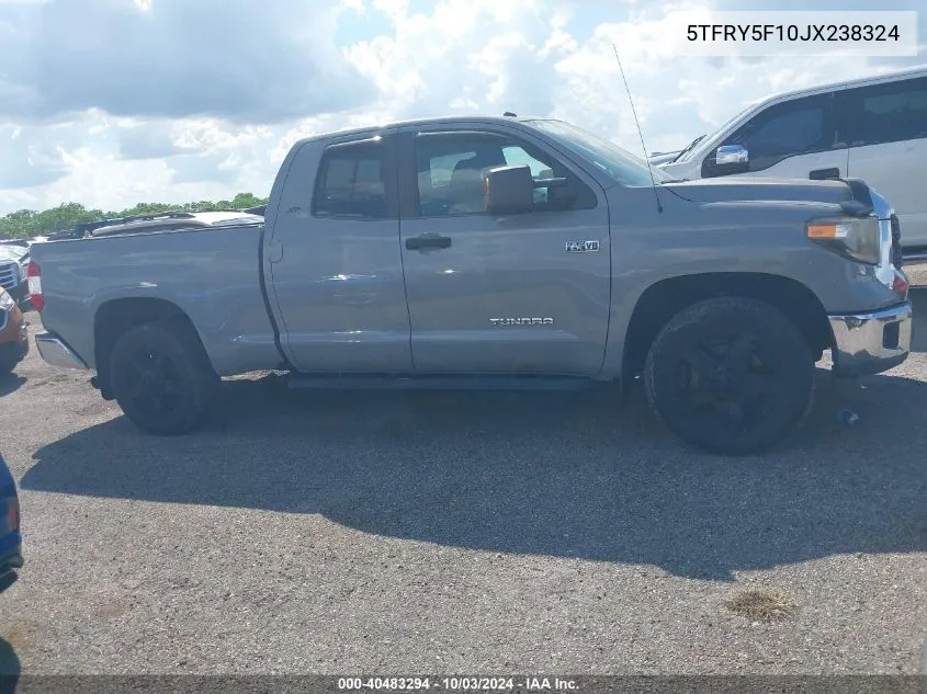 2018 Toyota Tundra Sr5 5.7L V8 VIN: 5TFRY5F10JX238324 Lot: 40483294