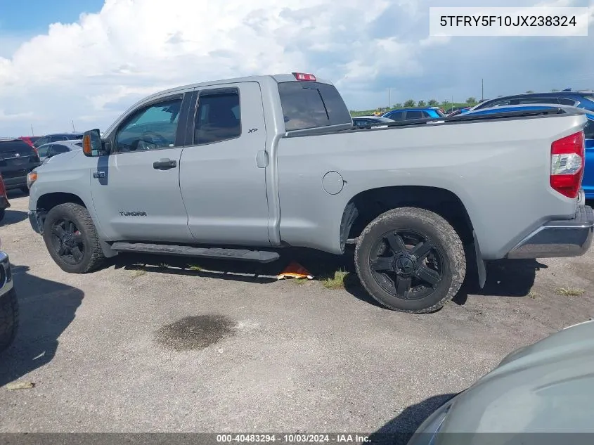 2018 Toyota Tundra Sr5 5.7L V8 VIN: 5TFRY5F10JX238324 Lot: 40483294