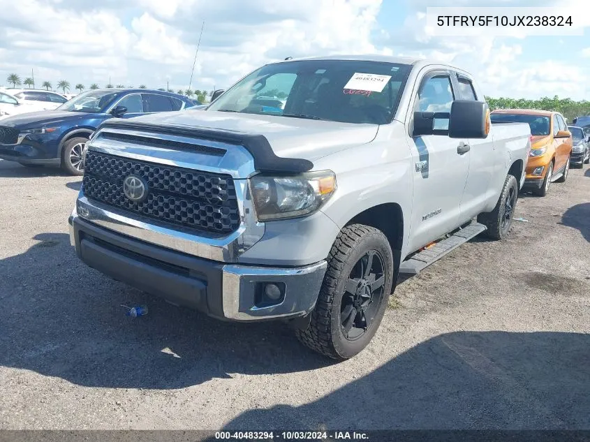 2018 Toyota Tundra Sr5 5.7L V8 VIN: 5TFRY5F10JX238324 Lot: 40483294