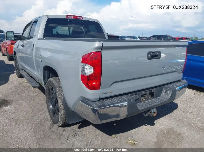 2018 Toyota Tundra Sr5 5.7L V8 VIN: 5TFRY5F10JX238324 Lot: 40483294