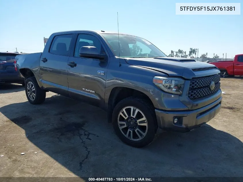 2018 Toyota Tundra Crewmax Sr5 VIN: 5TFDY5F15JX761381 Lot: 40487783