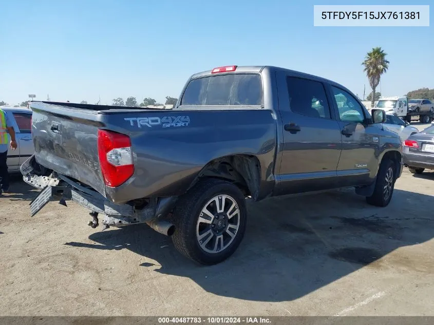 2018 Toyota Tundra Crewmax Sr5 VIN: 5TFDY5F15JX761381 Lot: 40487783