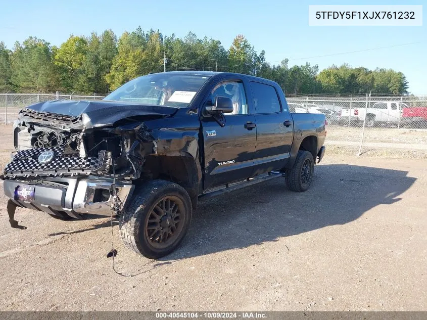 2018 Toyota Tundra Crewmax Sr5 VIN: 5TFDY5F1XJX761232 Lot: 40545104