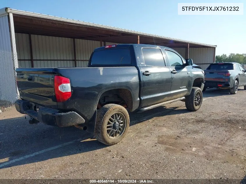 2018 Toyota Tundra Crewmax Sr5 VIN: 5TFDY5F1XJX761232 Lot: 40545104