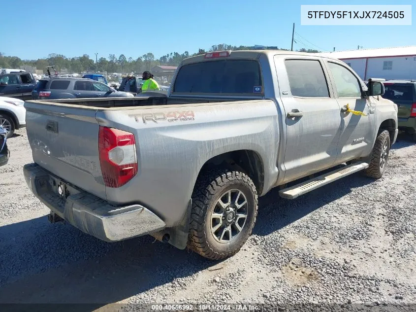 2018 Toyota Tundra Sr5 5.7L V8 VIN: 5TFDY5F1XJX724505 Lot: 40556992