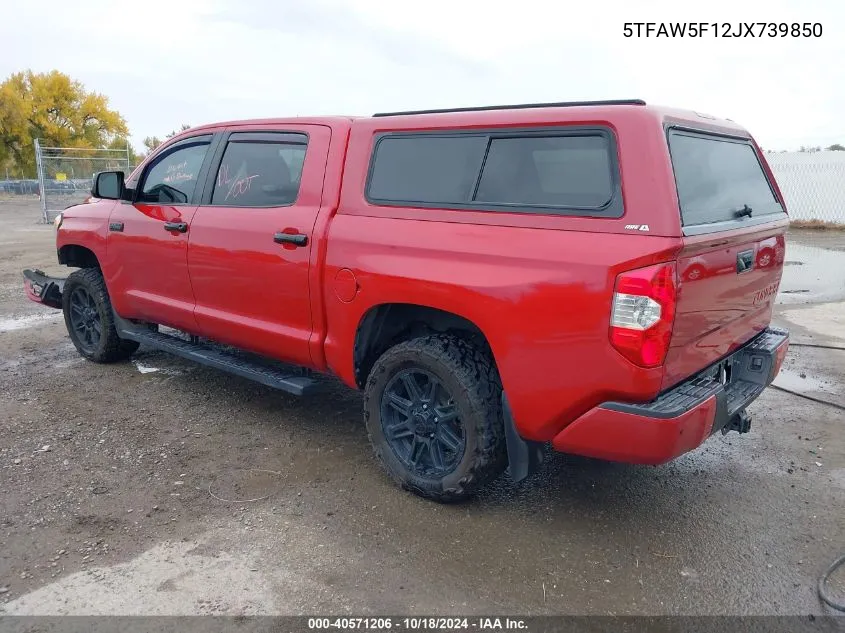 2018 Toyota Tundra Platinum 5.7L V8 VIN: 5TFAW5F12JX739850 Lot: 40571206