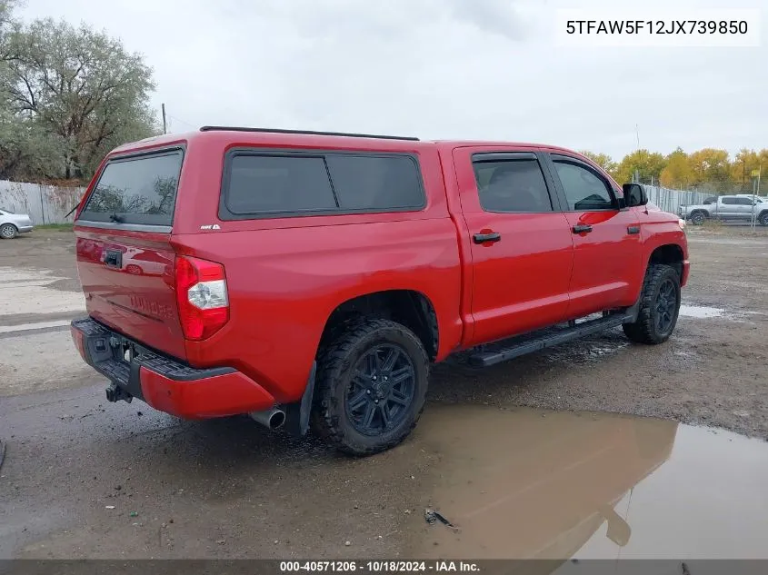 2018 Toyota Tundra Platinum 5.7L V8 VIN: 5TFAW5F12JX739850 Lot: 40571206