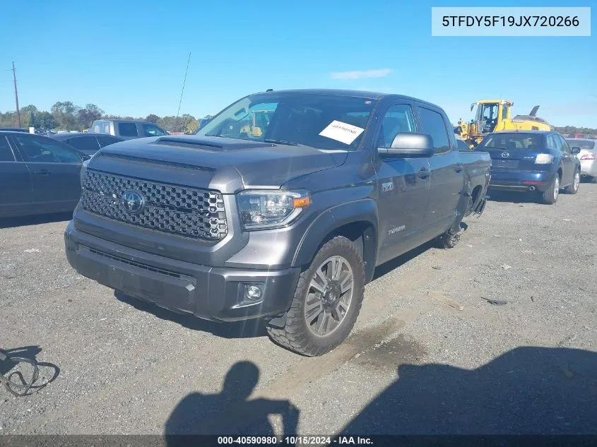 2018 Toyota Tundra Sr5 5.7L V8 VIN: 5TFDY5F19JX720266 Lot: 40590980